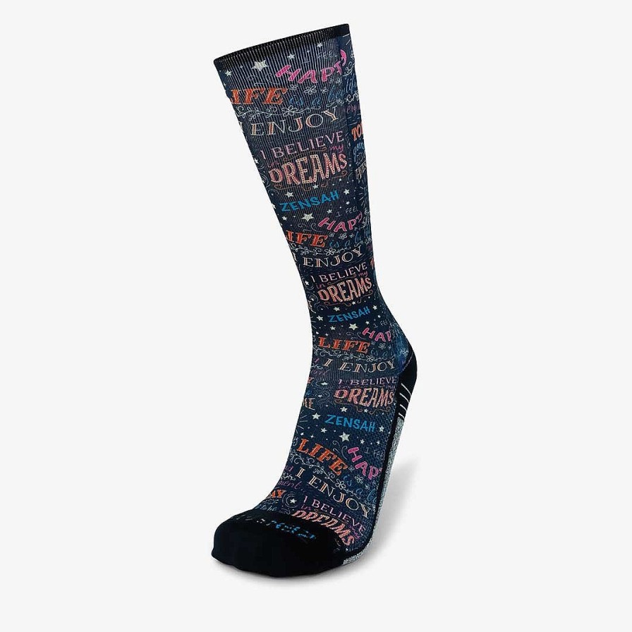 Men Zensah | Motivational Quotes Compression Socks (Knee-High) Black