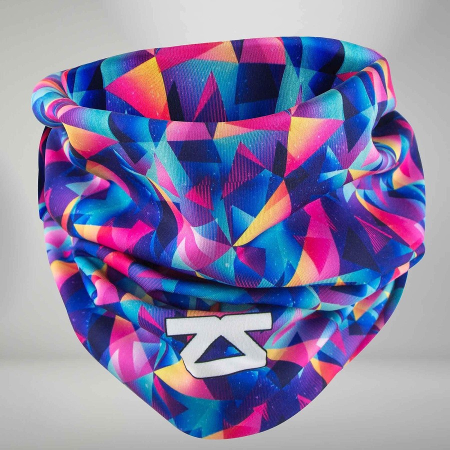 Men Zensah | Retro Triangles Multi-Use Neck Gaiter & Headwear Blue-Pink