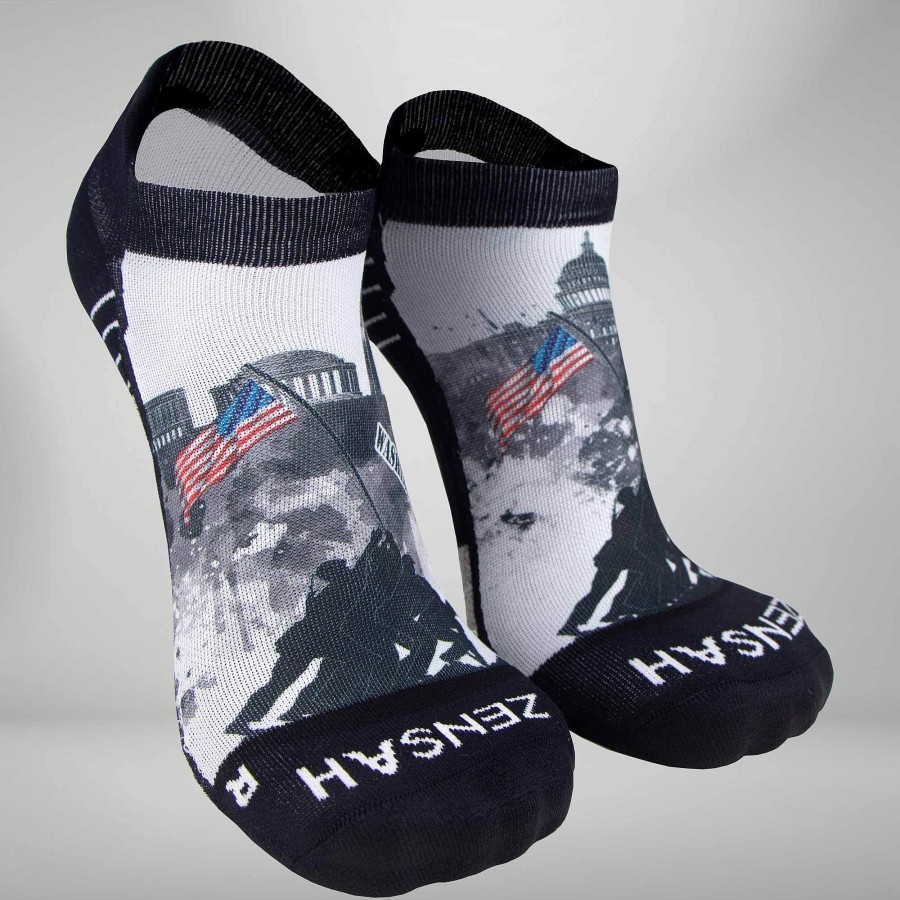 Men Zensah | Dc Skyline Socks (No Show) Greyscale