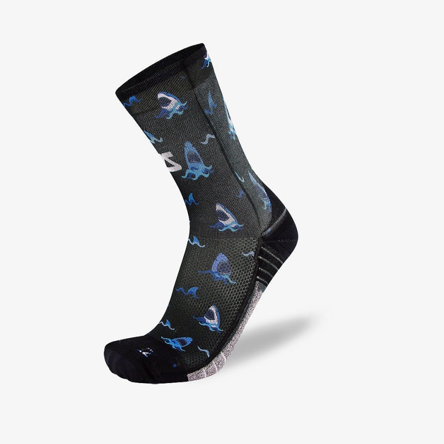 Limited Edition Zensah | Shark Socks (Mini-Crew) Black