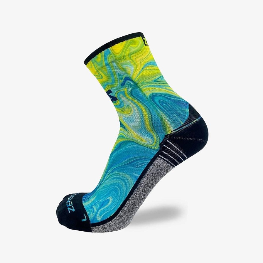 Limited Edition Zensah | Marbleized Socks (Mini-Crew) Blue/Green