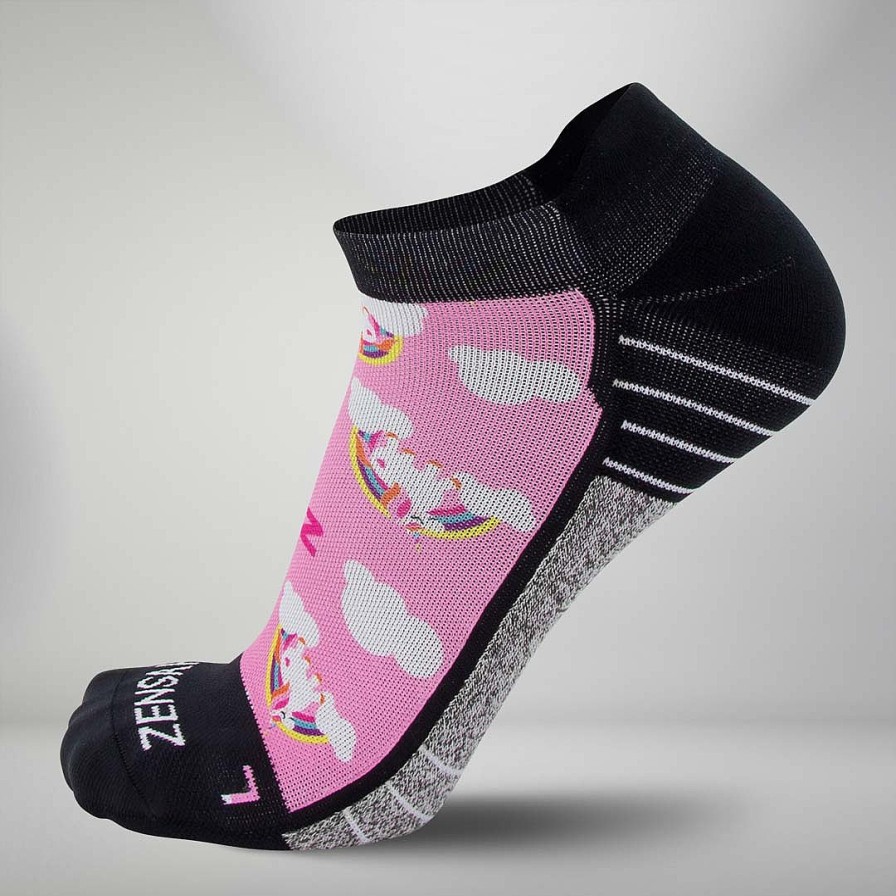 Men Zensah | Rainbow Unicorns Socks (No Show) Pink