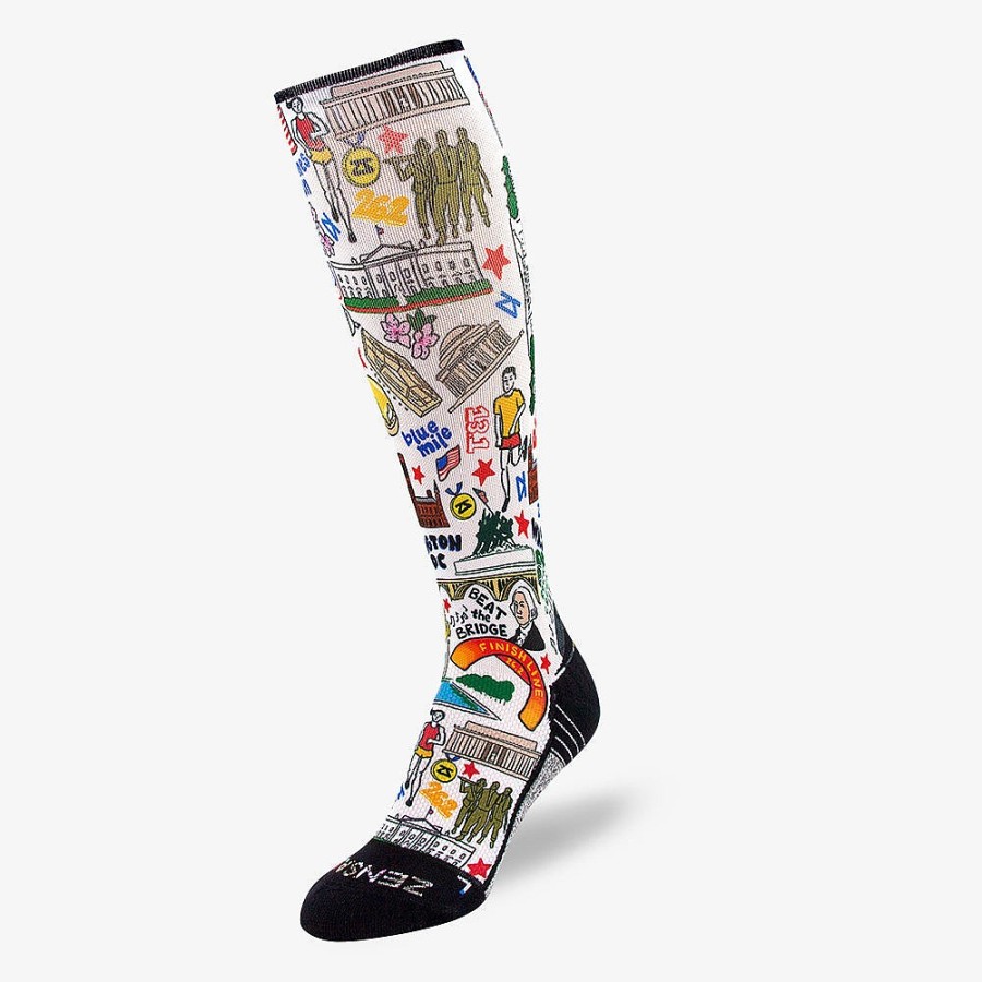 Men Zensah | Dc Doodle Compression Socks (Knee-High) White