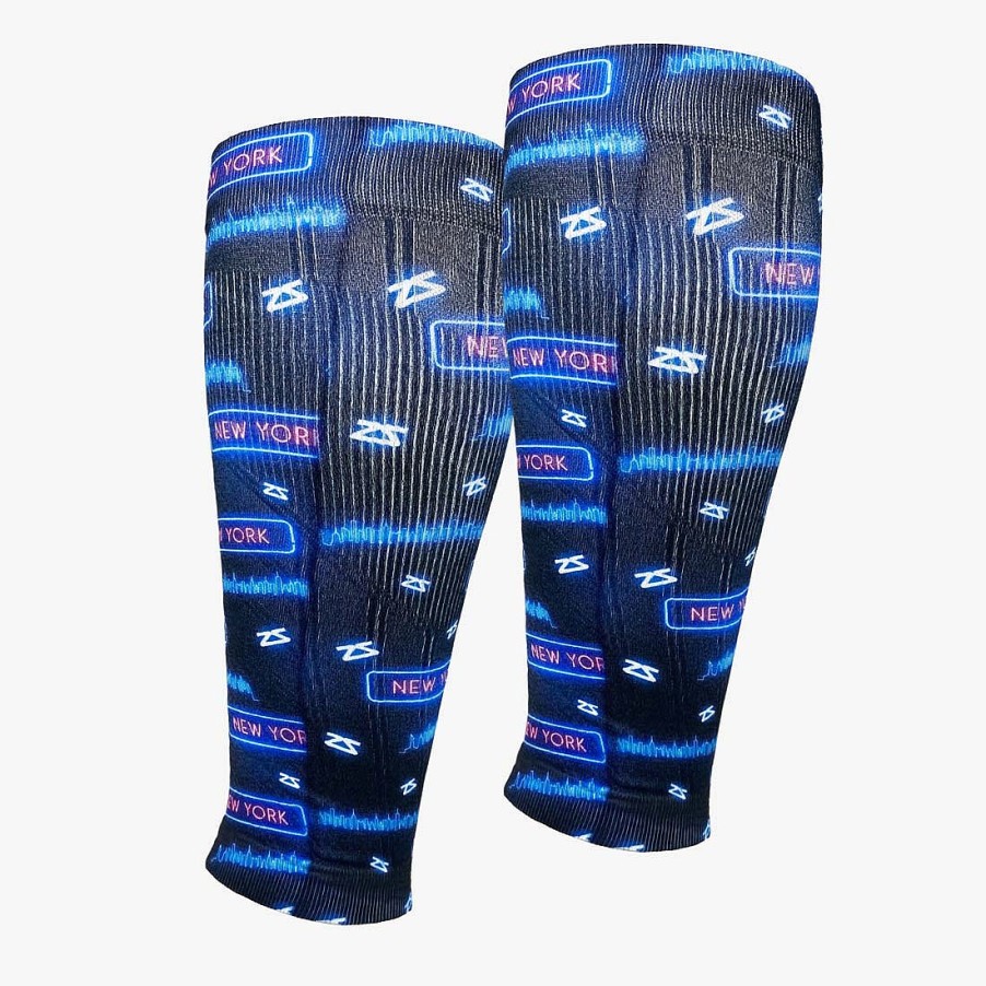 Men Zensah | Neon Nyc Compression Leg Sleeves Navy