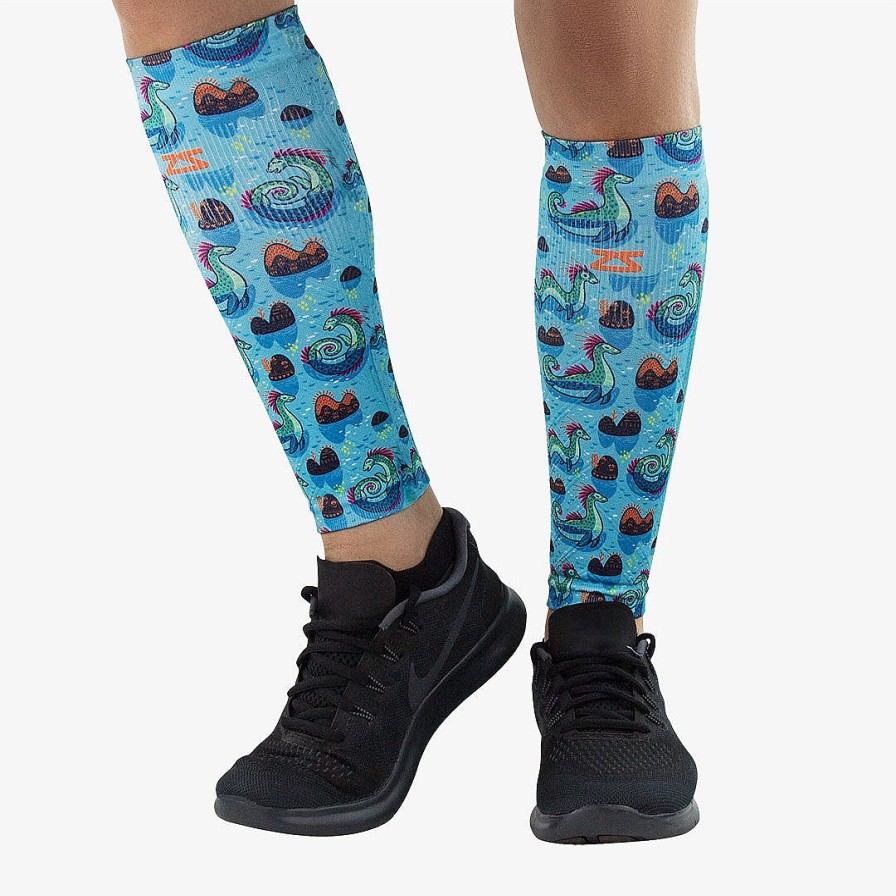 Limited Edition Zensah | Loch Ness Monsters Compression Leg Sleeves Turquoise