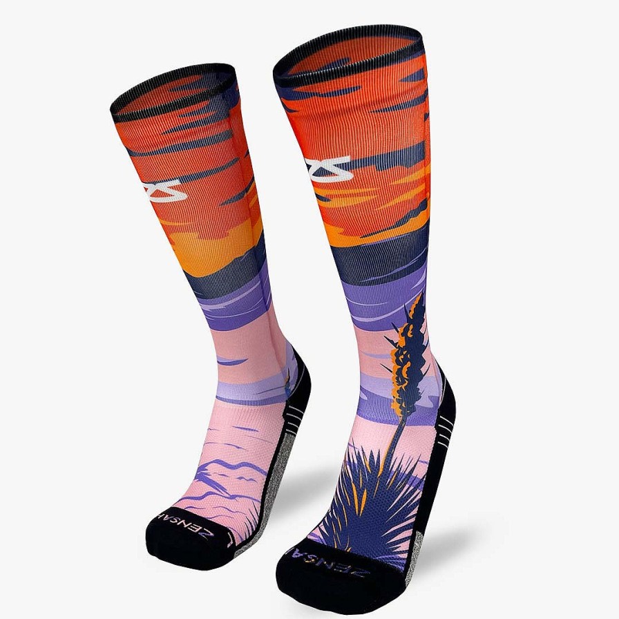 Limited Edition Zensah | Southwest Sands Compression Socks (Knee-High) Orange/Purple