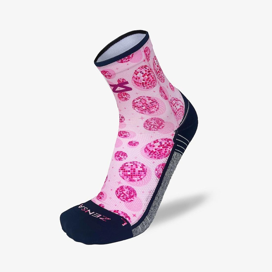 Limited Edition Zensah | Disco Party Running Socks (Mini-Crew) Rosy