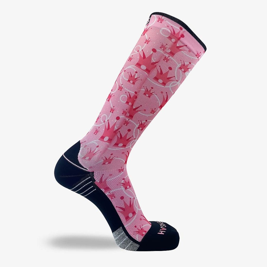 Limited Edition Zensah | Princess Crowns Compression Socks (Knee-High) Rosy