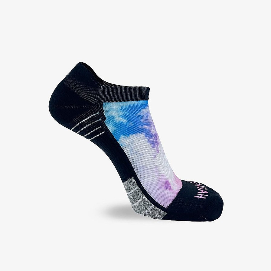 Men Zensah | Colorful Clouds Running Socks (No Show) Blue/Purple