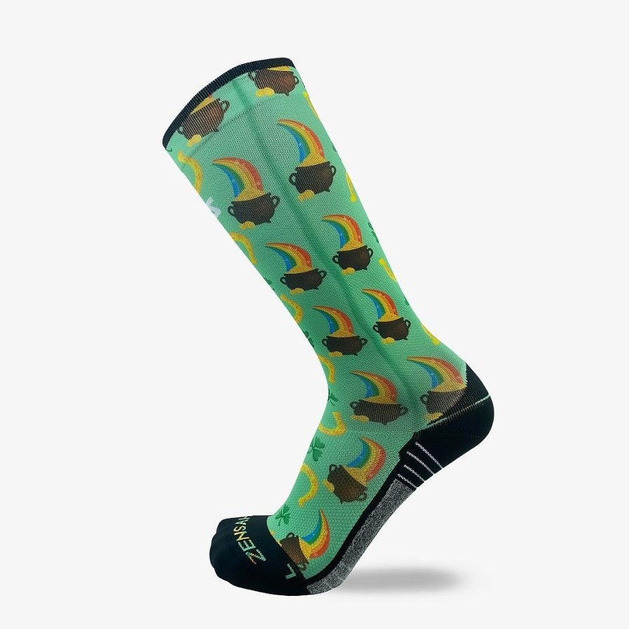 Men Zensah | Lucky St. Patrick'S Compression Socks (Knee-High) Green