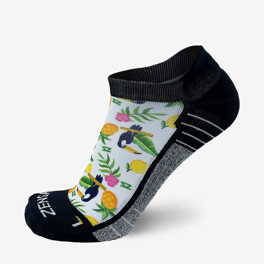 Limited Edition Zensah | Toucans Running Socks (No Show) White