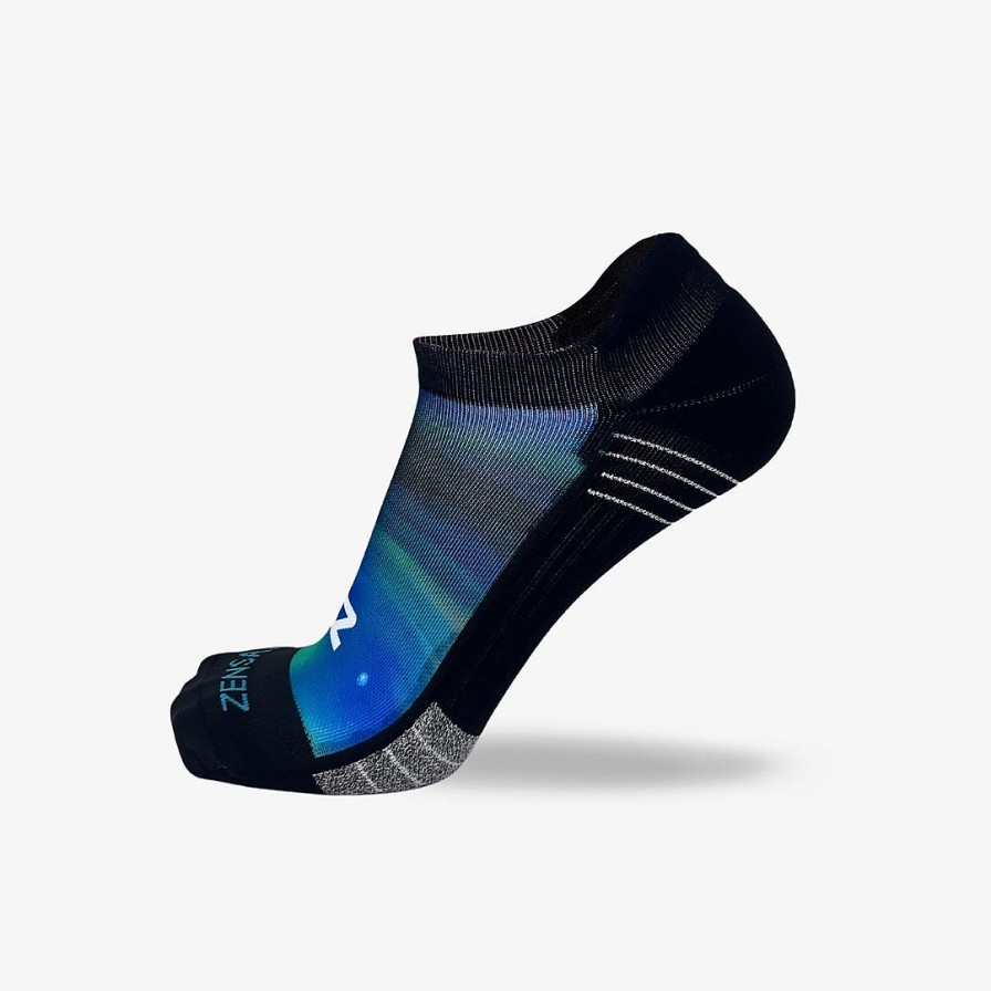 Limited Edition Zensah | Lake Aurora Running Socks (No Show) Blue/Green