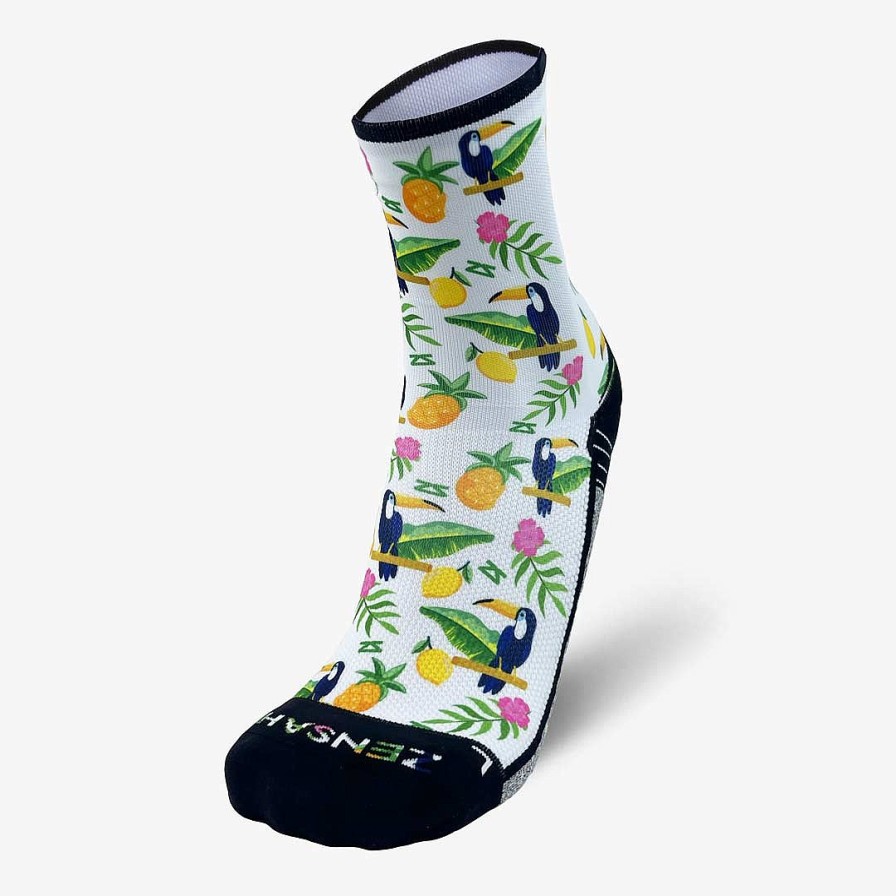 Men Zensah | Toucans Socks (Mini-Crew) White