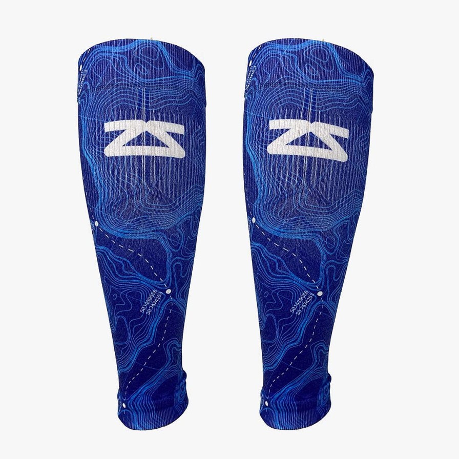 Men Zensah | Topo Trail Compression Leg Sleeves Sporty Blue