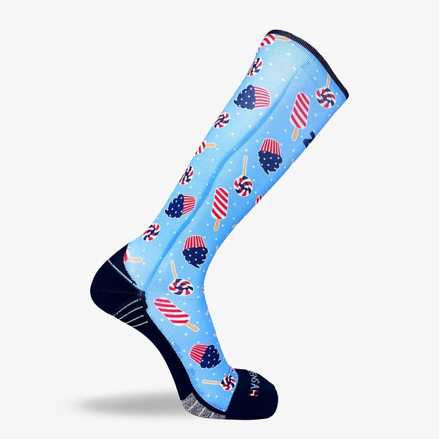 Limited Edition Zensah | Usa Candies Compression Socks (Knee-High) Sky Blue