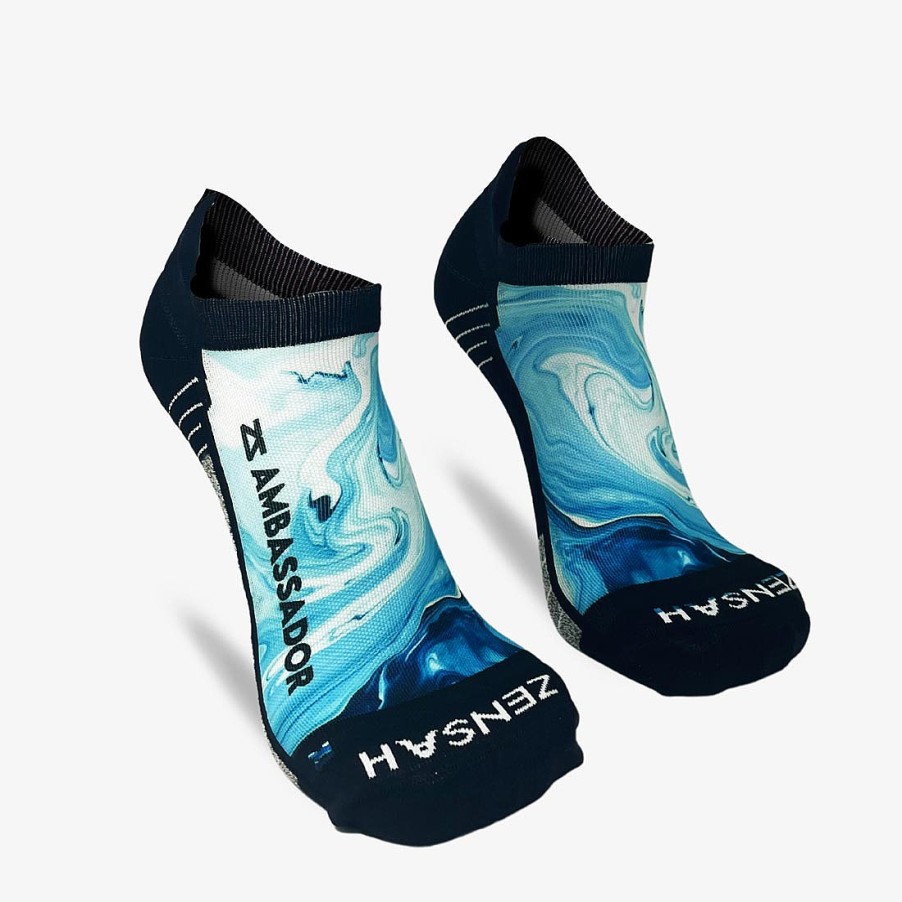 Men Zensah | 2023 Zs Ambassador Running Socks (No Show) Blues