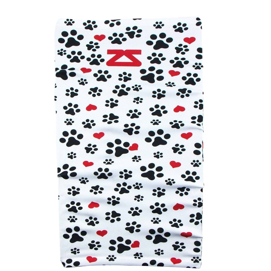 Women Zensah Face Coverings | Paw Prints Multi-Use Neck Gaiter & Headwear White