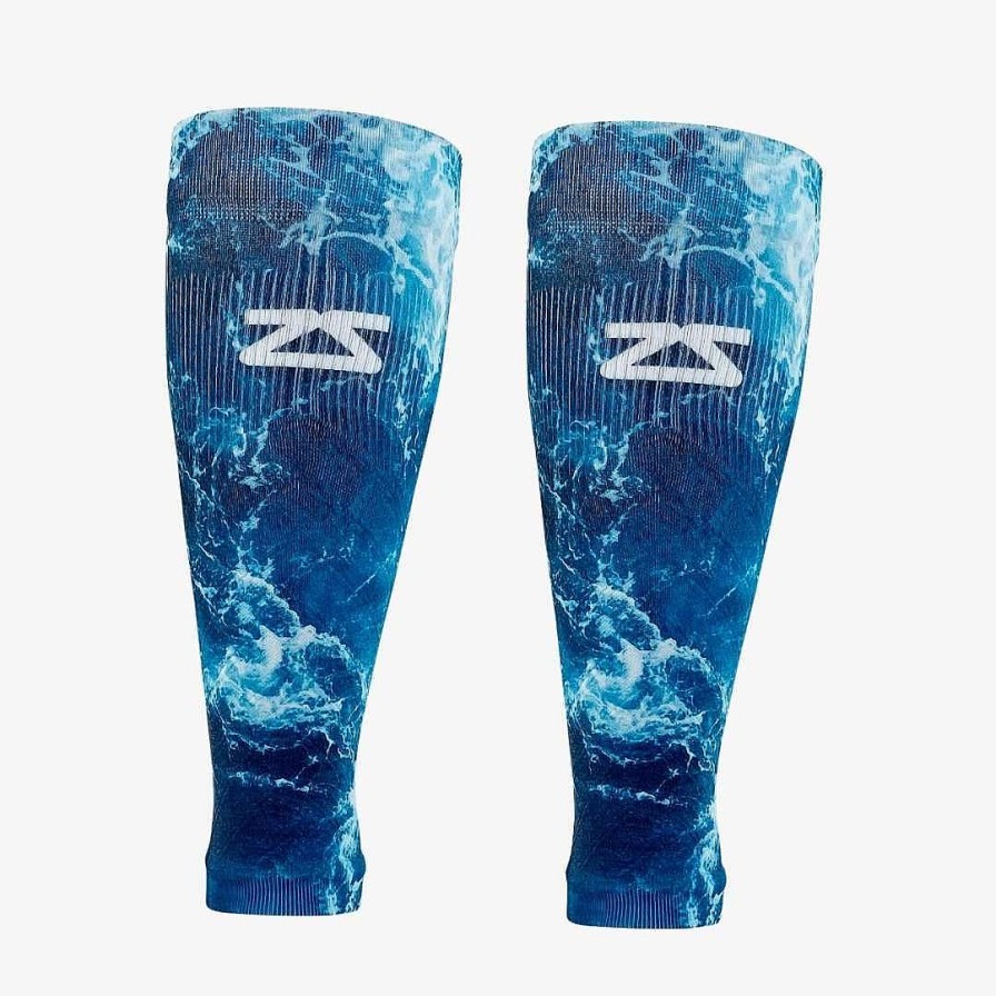 Men Zensah | Ocean Compression Leg Sleeves Blues