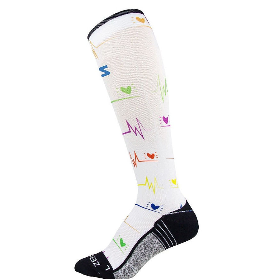 Men Zensah | Ekg Compression Socks (Knee High) White