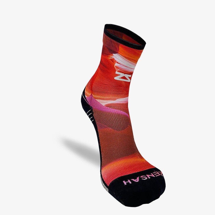 Men Zensah | Nature Canyon Socks (Mini-Crew) Hot Pink/Neon Orange