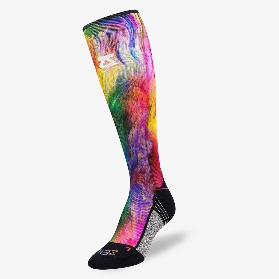 Limited Edition Zensah | Color Explosion Compression Socks (Knee-High) Multi