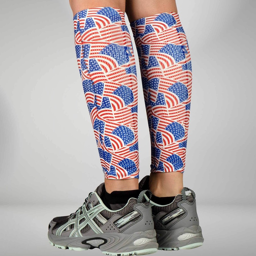 Men Zensah | Usa Flag Compression Leg Sleeves Usa Flags