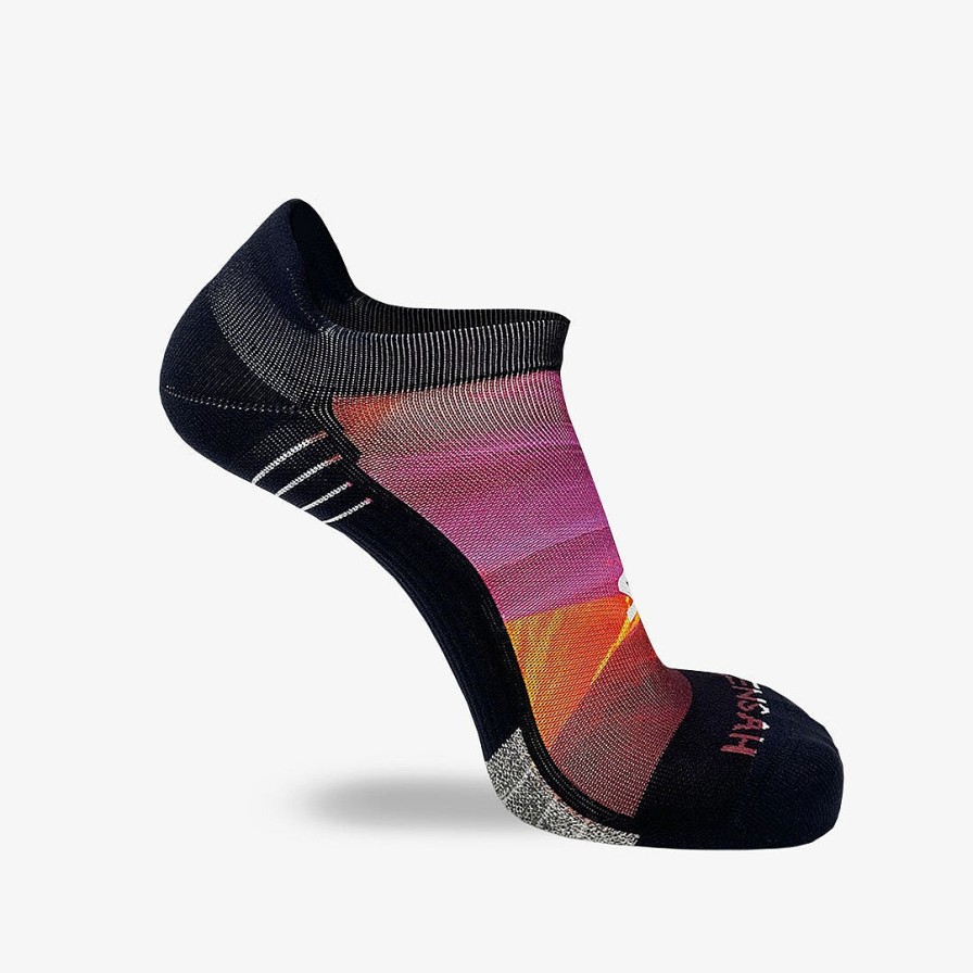 Men Zensah | Nature Canyon Running Socks (No Show) Hot Pink/Neon Orange