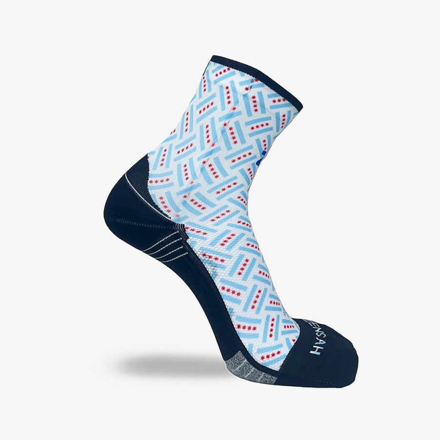 Limited Edition Zensah | Chicago Flags Socks (Mini-Crew) White