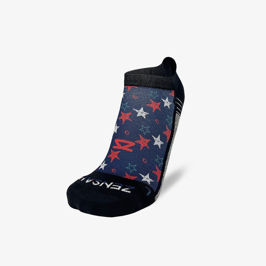 Limited Edition Zensah | Illustrated Stars Running Socks (No Show) Navy