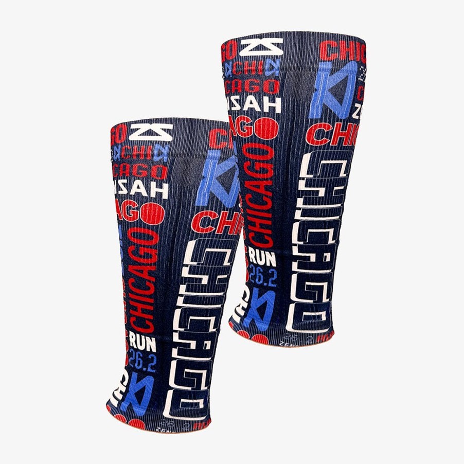 Men Zensah | Busy Chicago Compression Leg Sleeves Black