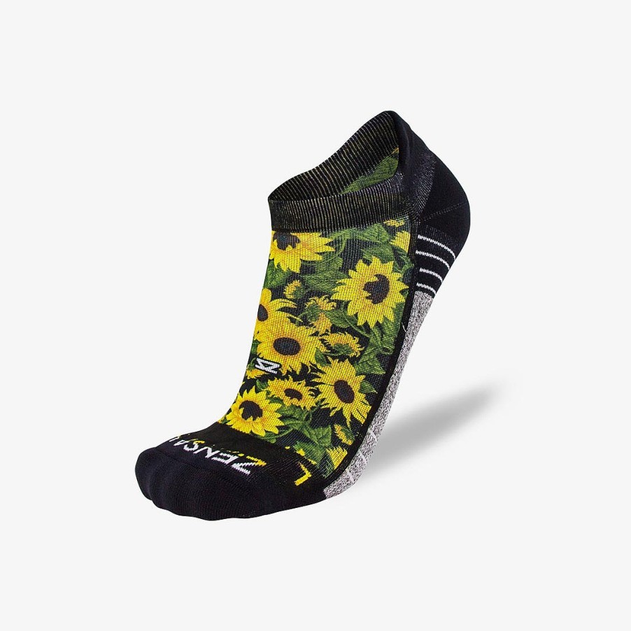 Limited Edition Zensah | Sunflowers Running Socks (No Show) Black