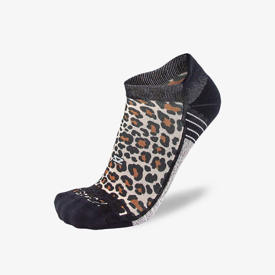 Men Zensah | Leopard Running Socks (No Show) Beige