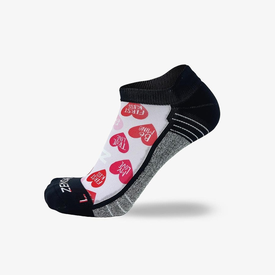 Limited Edition Zensah | Heart Phrases Running Socks (No Show) Rosy