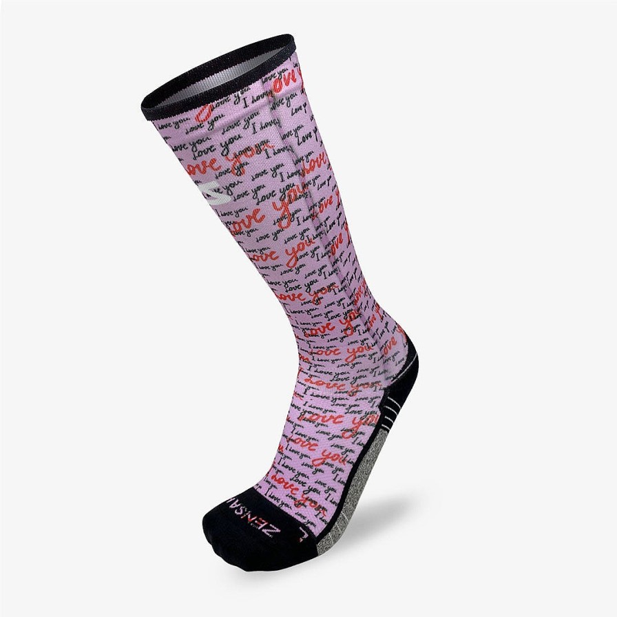 Limited Edition Zensah | Love You Compression Socks (Knee-High) Pink