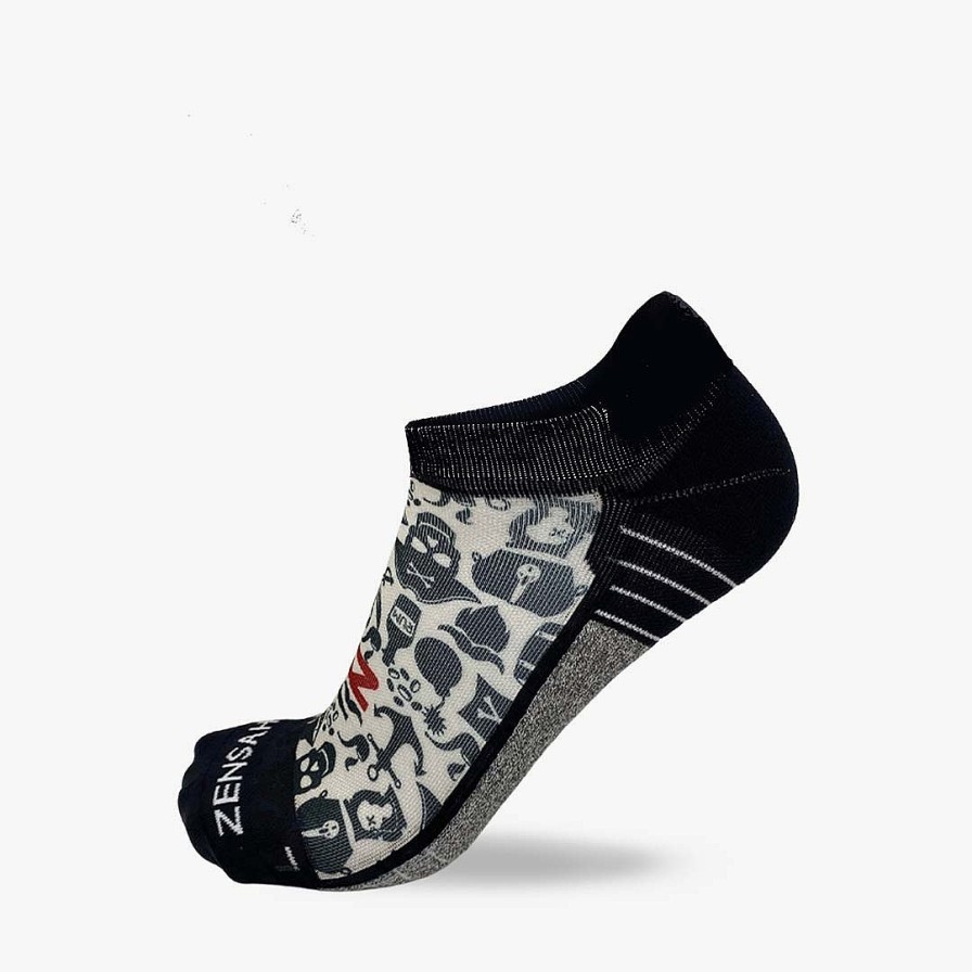 Men Zensah | Pirate Vibes Running Socks (No Show) Ivory