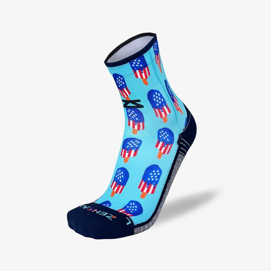 Limited Edition Zensah | Usa Ice Cream Bars Socks (Mini-Crew) Teal