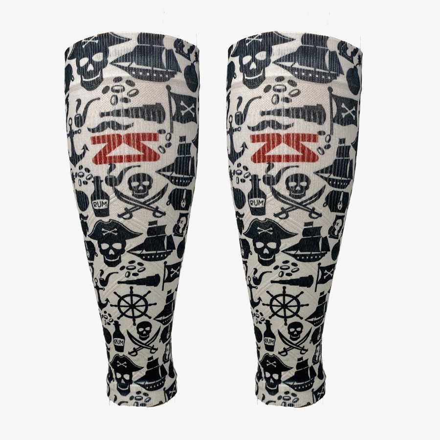 Men Zensah | Pirate Vibes Compression Leg Sleeves Ivory