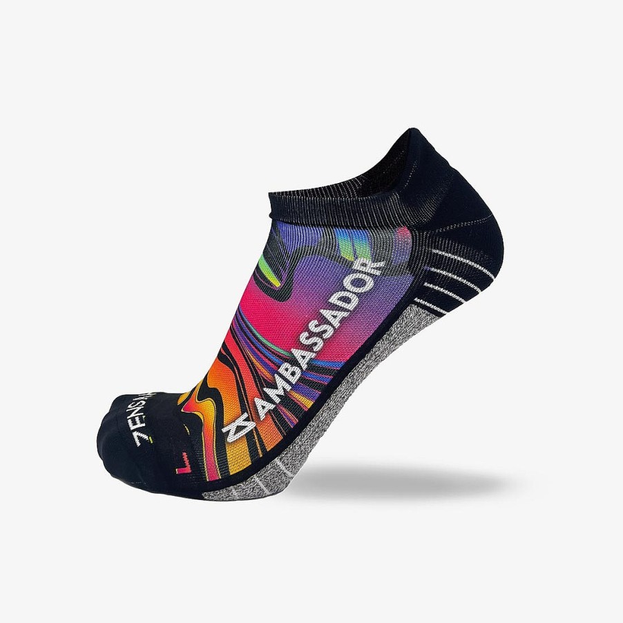 Men Zensah | 2024 Rainbow Swirls Ambassador Running Socks (No Show) Multi