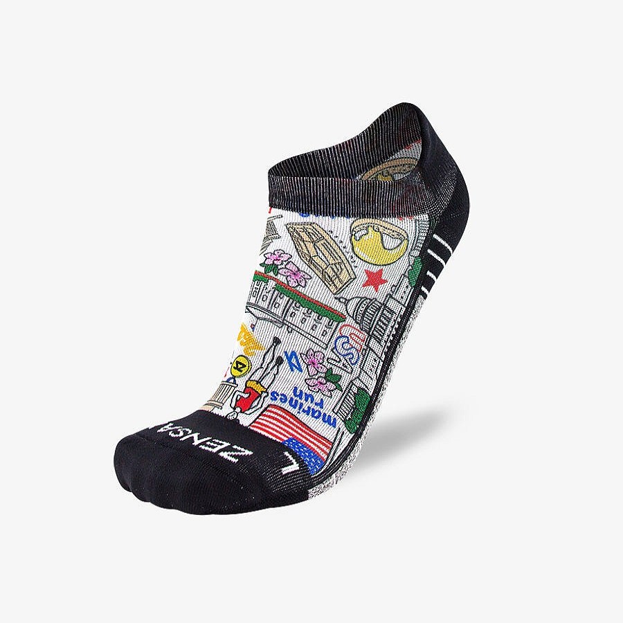 Men Zensah | Dc Doodle Socks (No Show) White