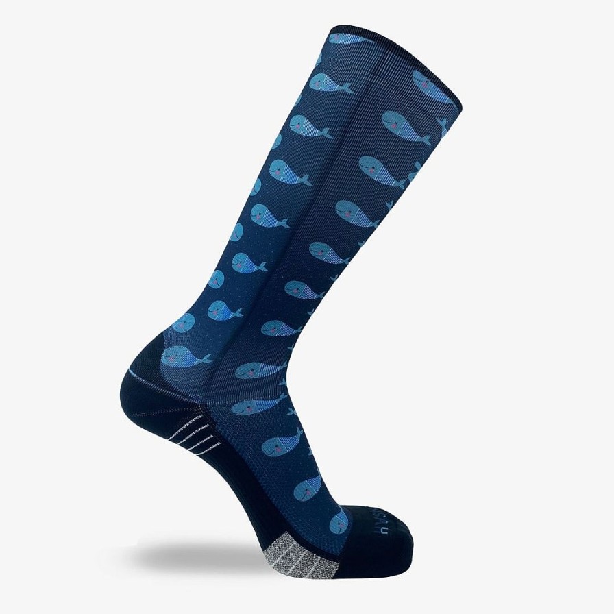 Limited Edition Zensah | Whales Compression Socks (Knee-High) Navy