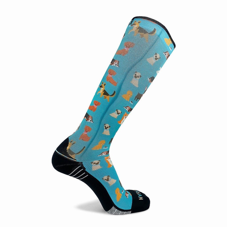 Limited Edition Zensah | Dogs Compression Socks (Knee-High) Teal