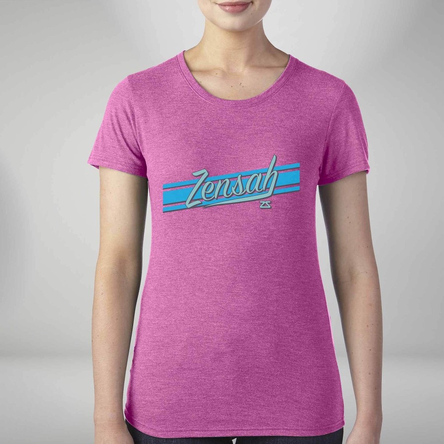 Women Zensah Sports Bras & Tops | Women'S Retro Logo T-Shirt Heather Pink