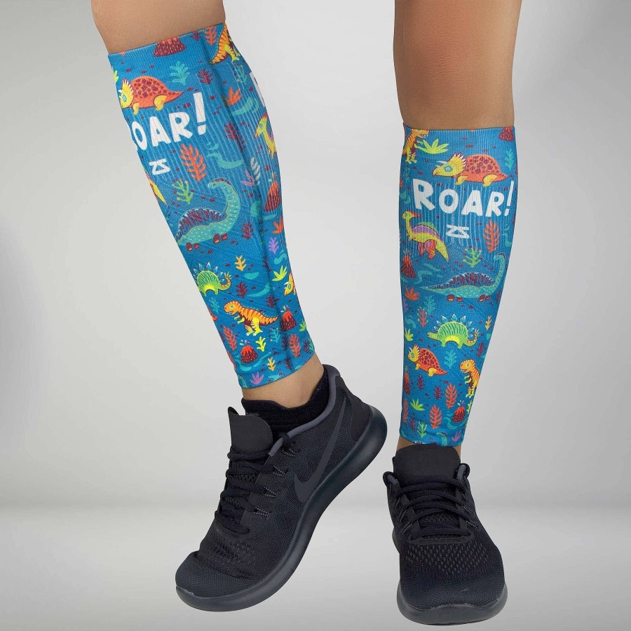 Limited Edition Zensah | Dinosaurs Compression Leg Sleeves Teal