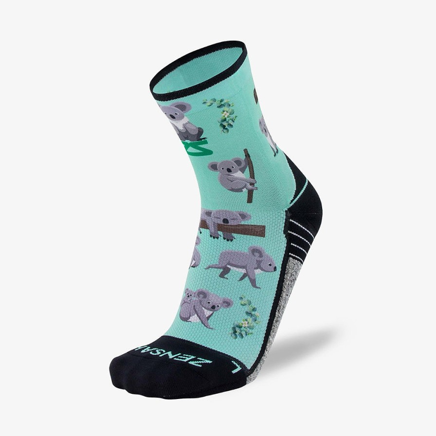 Limited Edition Zensah | Koala Running Socks (Mini-Crew) Mint