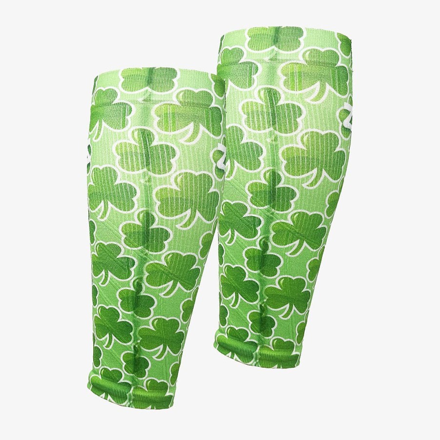 Men Zensah | Classic Shamrocks Compression Leg Sleeves Mint Green