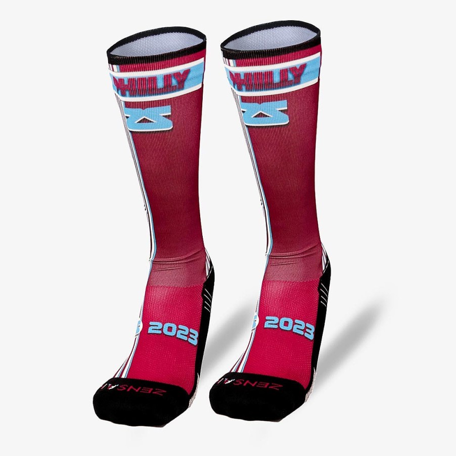 Men Zensah | Old School Philadelphia Compression Socks (Knee-High) Wine