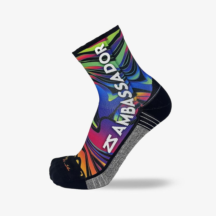 Men Zensah | 2024 Rainbow Swirls Ambassador Socks (Mini-Crew) Multi