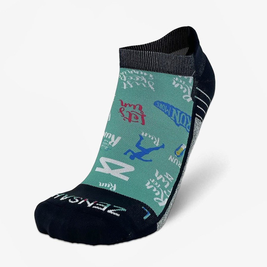 Men Zensah | Running Motivation Running Socks (No Show) Teal