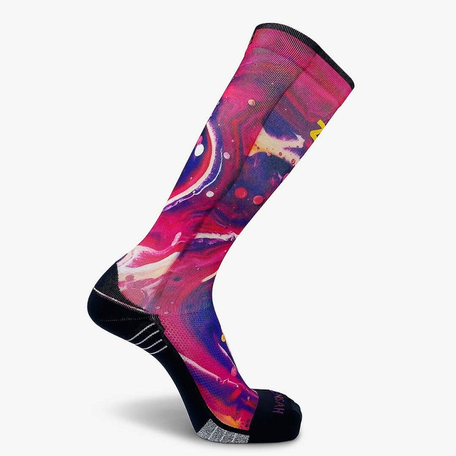 Men Zensah | Liquid Art Compression Socks (Knee-High) Pink/Purple