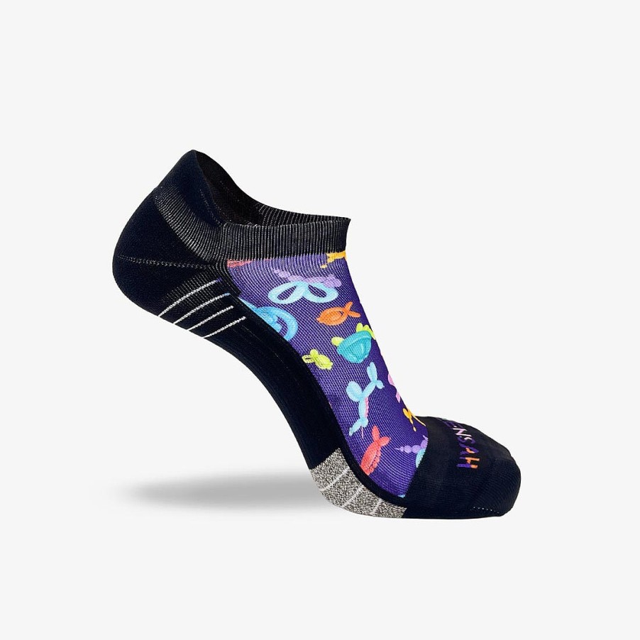 Limited Edition Zensah | Balloon Animals Running Socks (No Show) Purple